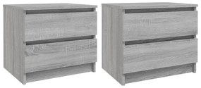 2 db szürke sonoma szerelt fa éjjeliszekrény 50 x 39 x 43,5 cm
