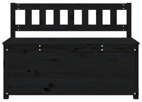fekete tömör fenyőfa pad 110 x 41 x 76,5 cm
