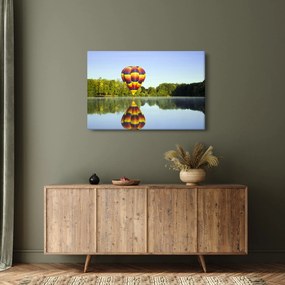 Hőlégballon a tónál képe (90x60 cm)