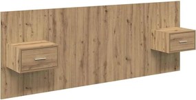 vidaXL Fejtámla Szekrénnyel fiókkal 3 pcs Artisan tölgy Faanyag