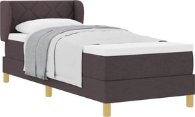 vidaXL Boxrugós ágy matracmal Sötét Barna 80 x 200 cm szövet