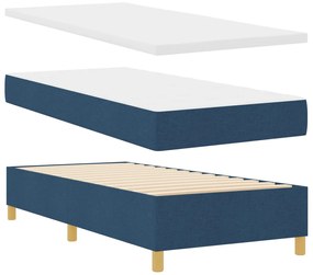 Boxspring Ágy Matraccal és Pad Kék 90x190 cm Szövet