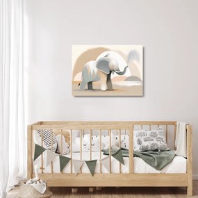 Üveg kép - Elefánt pasztell színekben (70x50 cm)