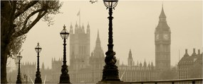 Kép - London a ködben, Anglia (120x50 cm)