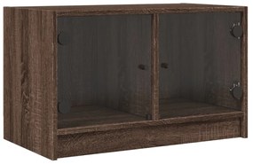 barna tölgyszínű TV-szekrény üvegajtókkal 68x37x42 cm
