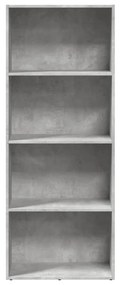 betonszürke szerelt fa könyvespolc 60 x 30 x 152 cm