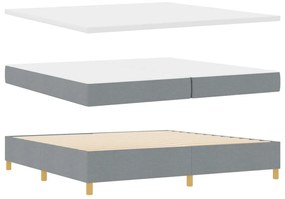 vidaXL Boxspring Ágy Matrac Világosszürke 200x200 cm Szövet