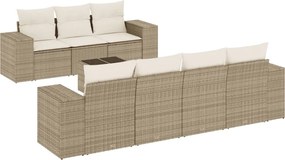 vidaXL 8 részes bézs polyrattan kerti ülőgarnitúra párnával