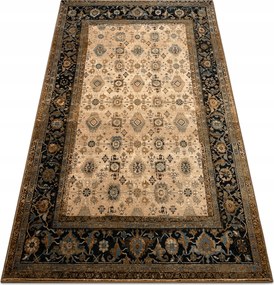 Étkezőszőnyeg Nappaliba gyapjú Omega Avila dísz keret barna 200x300 cm