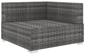 vidaXL 1 db szürke polyrattan moduláris sarokfotel párnákkal