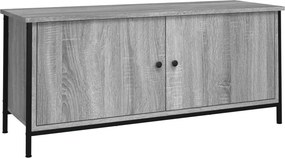 vidaXL szürke sonoma színű szerelt fa TV-szekrény ajtókkal 102x35x45cm