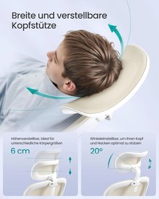 Irodai szék, ergonomikus forgó szék, légáteresztő, homokbézs