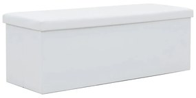 vidaXL fehér műbőr összecsukható tárolópad 110 x 38 x 38 cm