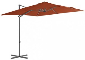 terrakotta konzolos napernyő acélrúddal 250 x 250 cm