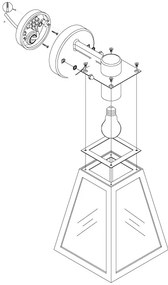Eglo 98719 - Kültéri fali lámpa MIRANDOLA 1xE27/60W/230V IP44