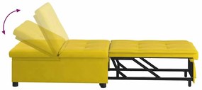 Kanapéágy Sárga 67 x 194 x 38 cm Bársony