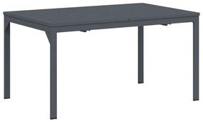 9 Részes Előszobai Bútor Szett Anthracite Acél, Bővíthető Kerti Asztal Anthracite (140-210)x90x73 cm Acél, Kerti Székek 4 db Üstackoló Anthracite Acél