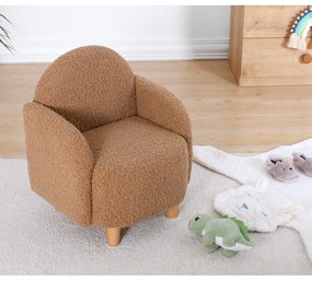 Barna buklé gyerek fotel Moylo – Artie