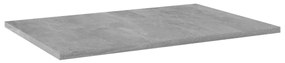 4 db betonszürke szerelt fa könyvespolc 60 x 40 x 1,5 cm