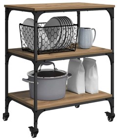 vidaXL Konyhai kocsi Artisan tölgy 60 x 41 x 76 cm Faanyag