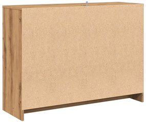 kézműves tölgy színű szerelt fa tálalószekrény 102 x 33 x 75 cm