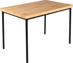 Étkezőgarnitúra 1+4, világos tölgy/szürke/fekete, MADIO