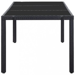 9 részes fekete polyrattan kültéri étkezőgarnitúra