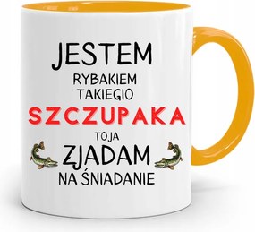 Sárga Csuka Horgász Bögre Reggelire, fényképes nyomattal