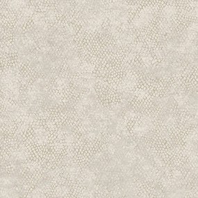 Holden Decor Textura Ophidian krém-szürke kígyóbőr mintás fémhatású vlies tapéta – 66122