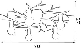 Mennyezeti lámpa GARNISH 5xE27/15W/230V fehér/patinás