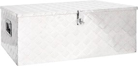 vidaXL ezüstszínű alumínium tárolóláda 100x55x37 cm