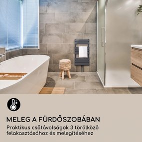 Blumfeldt Fairmont 80 x 45 radiátor 375W melegvíz, 3 törölközőtartó, 1/2"