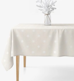 Goldea szögletes terítő natura - hópelyhek természetes alapon 120 x 140 cm