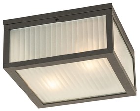 Okos kültéri mennyezeti lámpa fekete bordázott üveggel, WiFi A60-nal - Charlois