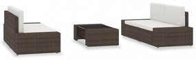 vidaXL 5 részes barna polyrattan kerti ülőgarnitúra