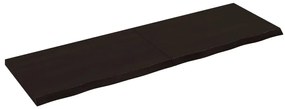 sötétbarna kezelt tömör tölgyfa asztallap 160x50x(2-4) cm