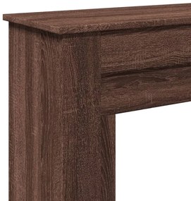 barna tölgy színű szerelt fa kandallóburkolat 90 x 30 x 90 cm