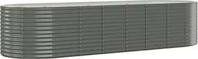 vidaXL szürke horganyzott acél kerti magaságyás 322x100x68 cm