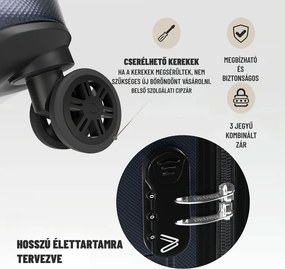 NEW YORK keményfedeles bőröndszett, 3 részes, ABS, sötétkék Deuba