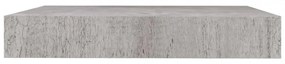 4 db betonszürke MDF lebegő fali polc 23 x 23,5 x 3,8 cm