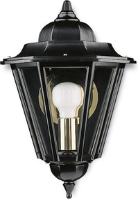 NOVOLUX 096E-G05X1A-02 ELITE Klasszikus Kültéri Fali Lámpa Fekete, Átlátszó E27 IP43