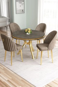 Mos étkezőgarnitúra, antracit-arany, 90 cm – TR240CHR2912
