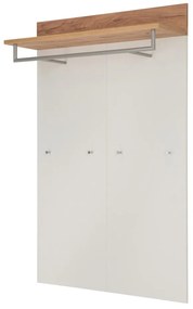 Fehér-natúr színű fogas panel tölgyfa dekorral Topix – Germania