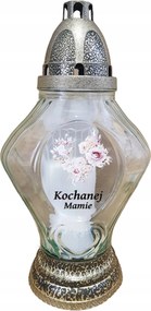 Üveg mécses Kedves Anyuka felirattal 30 cm Utántöltő Ingyenes