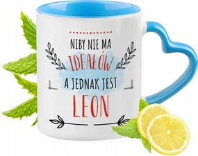 Leon Kék Bögre Szív Alakú Füllel Kávé Ajándék