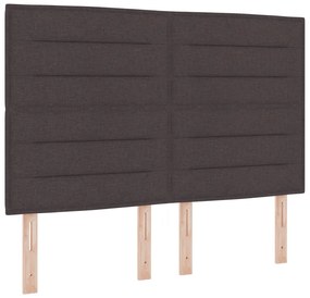 vidaXL Boxspring Ágy Mattal Sötétbarna 140x190 cm Szövet