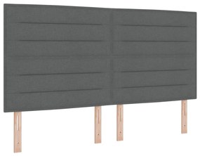 vidaXL Box Spring Ágy Mattal és Pad Sötétszürke 180x200 cm Szövet