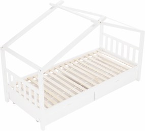 Ágy 2 konténerrál, fehér, ELISIA