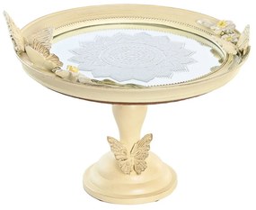 Vintage kerek kínáló tál - dísztál pillangós