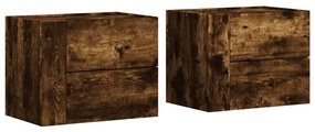 2db füstös tölgy színű fali éjjeliszekrény 45 x 30 x 35 cm